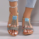 Naiste kingad suvised naiste kiilud Bohemia rhinestones vabaaja platvormiga sandaalid naiste peep Toe &otilde;ues rannajalatsid 38
