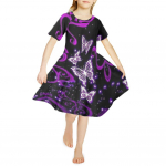 T&uuml;drukute 3D Prinditud kleidid Lastele T&uuml;drukutele Varrukateta Printsess Kleit Tank 3D Roosa kristallist liblikas printis kleit 80 roosa