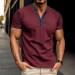 Meeste Slim Fit l&uuml;hikeste varrukatega vintage Henley s&auml;rgid Casual Basic Tops Suvine n&ouml;&ouml;biga Spordi T-s&auml;rgid Sportlik treening Niiskust &auml;rajuhtiv t-s&auml;rk meestele L