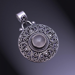 Natural Rose Quartz Gemstone Handmade 925 Sterling Silver Pendant 1.75 g1o64