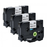 3Packs 24mm Flexible Label Tape TZe-FX251 black on white label ribbon Compatible for Brother P-touch Printer label tapes FX151 black on clear