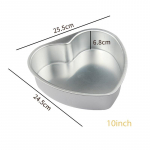 S&uuml;damekihist mittekleepuvad koogivormid, eemaldatav s&uuml;damep&otilde;hjaga alumiiniumsulamist koogipannivormi k&uuml;psetusvorm (3/5/6/8/10 tolli) 10inch