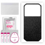 apgo Protective Skin Sticker for the back compatible with Doogee S30, Wrap Film, Foil, Vinyl - Pattern Black Honeycomb