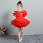 Laste printsessi kleit t&uuml;drukute &otilde;htukleit lillet&uuml;druku etendus kleit saba pulmakleit tutu tantsukost&uuml;&uuml;m 160