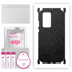 apgo Protective Skin Sticker for the back+sides compatible with Huawei P40 Pro, Full Wrap Film, Foil, Vinyl - Pattern Black Honeycomb