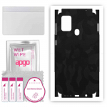 apgo Protective Skin Sticker for the back+sides compatible with Samsung Galaxy M31, Full Wrap Film, Foil, Vinyl - Pattern Black Camo