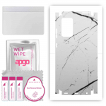 apgo Protective Skin Sticker for the back+sides compatible with Samsung Galaxy A72 5G, Full Wrap Film, Foil, Vinyl - Pattern White Marble