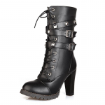 Q/Naiste k&otilde;rge kontsaga l&uuml;hikesed saapad Seksikad Euroopa ja Ameerika stiilis s&uuml;gis-talvised uued paksu kontsaga suured rooma l&uuml;hikesed saapad 40