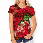 Lilleprint 3D Klassikaline lihtne v&auml;rvimine Naljaka mustriga vabaaja naiste T-s&auml;rk suvine l&uuml;hikeste varrukatega mood naiste top hip-hop S