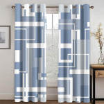 Moodsa stiili abstraktsed geomeetrilised 3D-prinditud kardinad magamistoa, elutoa, k&ouml;&ouml;gi jaoks, rulood, aknast p&otilde;randani cortina 2 tk (70W245H)x2(CM)&Grommet Top