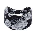 Uus Boho puuvillane lai peapael naistele india p&auml;hkli leopardi lillega mustriga turbani pea&uuml;mbris s&otilde;lme juuksepael Bandana t&uuml;drukute juuste aksessuaarid must