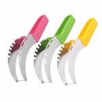 1/3 tk Roostevabast terasest arbuusi viilutaja klamber k&auml;epidemega Puuvilja-k&ouml;&ouml;givilja melonil&otilde;ikur viilutamise l&otilde;ikeriista k&ouml;&ouml;gividinad 1pc