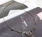 Uus &Otilde;&otilde;nes kuu mustriga aksessuaaride peaahel retro naturaalkivist kristallhelmestega juukseaksessuaarid pulmade peapael naiste kroon