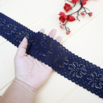 2 meetrit/partii 7cm Kvaliteetne paks must/valge/tumesinine elastsed pitskaunistused isetehtud koduaia pitskaunistus 2Meters