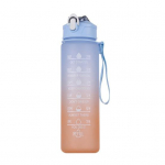 32 untsi veepudel ajamarkeriga BPA-vaba lekkekindel tass koos &otilde;lgedega inspireerivate tsitaatidega, tr&uuml;kitud gradiendtopsiga, eemaldatav toidukvaliteediga plastist sinine