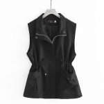 Kevadsuvine naiste mood Keskmise pikkusega vaba v&ouml;&ouml;kohaga vabaajavest XXL must