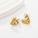 1paar 316L roostevabast terasest prantsuse lihtsad LOVE s&uuml;damep&auml;rliga k&otilde;rvar&otilde;ngad naistele paaridele uus mood Lihtne peoehted kingituseks aksessuaarid 2cm kuld