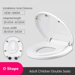 Kahekihiline t&auml;iskasvanutele m&otilde;eldud laste tualettpott Laste poti treeningkate, mis takistab tualeti kaane kukkumist lastele, aeglaselt sulguv reisipott