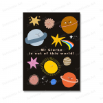 Armas lepardi-hiirekaru, kosmoseplaneet, lasteaed, seinakunst, l&otilde;uendimaal, p&otilde;hjamaised plakatid ja tr&uuml;kised seinapildid, beebide toa sisustus 21x30cm No Framed sinine