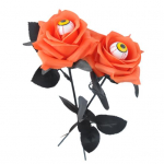 2 tk Halloweeni kunstlilled realistlik silmamuna roosikimp pika varrega lilledekoratsioon kodu peokaunistus piduliku atmosf&auml;&auml;ri rekvisiit 2pcs oranž