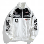 S&uuml;gis- ja talvine meeste PU-nahast jakk, seisev krae Mootorratta jope Nahkjakk meeste korea versioon Slim Fit ja pesuvaba meeste riided XXXL valge