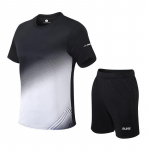 Gradient Ice Silk l&uuml;hikeste varrukatega T-s&auml;rk meeste suve &otilde;huke hingav vabaaja spordi kiirkuivatav komplekt Kaheosaline komplekt M