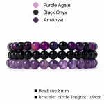 Looduslikust kivist k&auml;ev&otilde;rukomplektid Obsidiaan Hematiit Tiigrisilmahelmed K&auml;ev&otilde;rud Meeste tervisekaitseks Hingeehted 8mm Beads&18.5cm