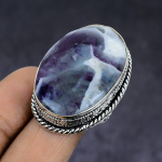 Chevron Amethyst Gemstone 925 Sterling Silver gift Jewelry Ring Size 7 b0u82