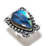 Natural Labradorite Gemstone Handmade 925 Sterling Silver Jewelry Ring S.7 j4k29