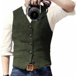 Meeste s&uuml;gis- ja talvised V-kaelusega &uuml;likonnad Vest kalasabast tviidist Slim Fit vest vabaaja klassikaline pidulik &auml;ri pulmapeigmeestele L