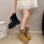 mood mootorrattasaapad naistele torusaapad platvormsaapad v&ouml;&ouml;pandlaga disain lahedad biker ruudukujulise paksu tallaga peaga s&uuml;gis pahkluusaapad 35 must