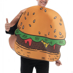 Hamburgeri kost&uuml;&uuml;mid, mehed, naised, toit Halloweeni pidudeks Lavaetendus