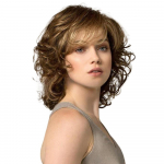 Ladies' brown short curly hair 12inch