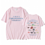 Okinawa T-s&auml;rk kevad/suve vabaaja puuvillane t-s&auml;rk l&uuml;hikeste varrukatega kvaliteetne gooti ts&auml;rk Sudaderas vintage O-kaelusega topid L roosa