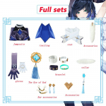Yelan Cosplay Kost&uuml;&uuml;m Parukas M&auml;ng Yelan Cosplay Riietus Ye Lan Liyue H&uuml;dro Kombinesoon Parukas Halloweeni Kost&uuml;&uuml;mid Naistele XXXL-(Costume+Wig)