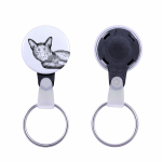 Havana brown Cat - handmade keychain with a cat portrait, purse charm, product of the Art-Dog brand.