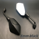 1 paar Universaalne s&uuml;sinikkiust mootorratta peegel Roller E-bike tahavaatepeeglid Elektromobiili k&uuml;lgvaate kumer peegel 8mm 10mm 10mm must