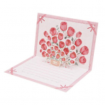 H&uuml;pik&otilde;nnitluskaart 3D lillekimbu kaart K&auml;sitsi valmistatud roosist p&auml;evalillest tulbi kinkekaart emadep&auml;eva l&otilde;petamise aastap&auml;evaks punane