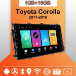 Auto raadio Android Auto Carplay Toyota Corolla 2017-2018 jaoks Multimeediam&auml;ngija Peaseade Stereo GPS-navigatsioon BT WIFI 1+16GB 1+16GB