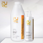 PURC 1000 ml keratiin 300 ml &scaron;ampoon juukseid sirgendav hooldus lokkis juustele. 0 Degree Keratin Set valge