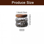 Triibuline suletud klaaspurk kaanega K&ouml;&ouml;k toidukonteiner k&otilde;rvitsa kujuga s&auml;ilituspudel Tee kohvioad terad kommipurgid konteiner 350ML valge