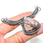 Natural Laguna Lace Agate Gemstone 925 Sterling Silver Pendant 2.48 g6u29