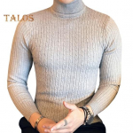 S&uuml;gis Talv Meeste Top K&otilde;rge Kaelusega Slim Fit Kootud &Uuml;hev&auml;rviline Elastne Kampsun Pullover Keskmise Pikkusega Sport Igap&auml;evane R&otilde;ivas Kooli Kampsun L veinipunane v&auml;rv