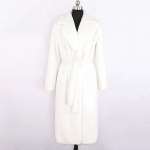 Talvine naiste kunstk&uuml;&uuml;liku karusnaha mantel, pikk kasukas, lahtine rev&auml;&auml;riga mantel XL valge