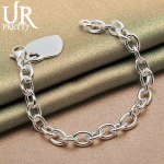 925 Sterling H&otilde;be Sile S&uuml;damekujuline Ripats K&auml;ev&otilde;ru Moodsad Pulmaehted 20CM