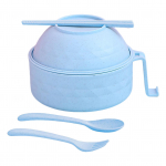 Mikrolaineahi Ramen Bowl Kiirnuudlite Kuumusevastane pliit koos k&auml;epidemega koduk&ouml;&ouml;gi jaoks sinine