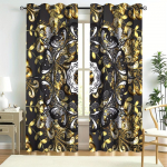 2 tk Euroopa kuldsed retroelemendid kardinad, dekoratiivsed aknakatted, aknakatted magamistoa elutoa sisekujunduseks 135W185H(CM)53x73in&Grommet Top