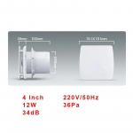 220V 4/6-tolline v&auml;ljat&otilde;mbeventilaator Kodu Vannituba K&ouml;&ouml;k Magamistuba WC Madala m&uuml;ratasemega Ventilaator Ventilaator Hotelli Sein Vaikne V&auml;ljat&otilde;mbeventilaator