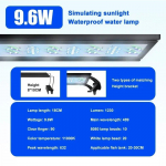 180&deg; laia nurgaga valgus Akvaariumi lamp Akvaariumi tarvikud IP68 T&auml;isspektri klambriga tuled APP-i juhtimine Valgustus Akvaarium 10-70W EU Plug