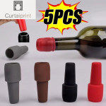 Silikoonist veinikorgid Joogipudelite sulgur Korduvkasutatav vahuveinipudeli kork Vein&scaron;ampanja v&auml;rskena hoidmine K&ouml;&ouml;git&ouml;&ouml;riistad Random color 5pcs